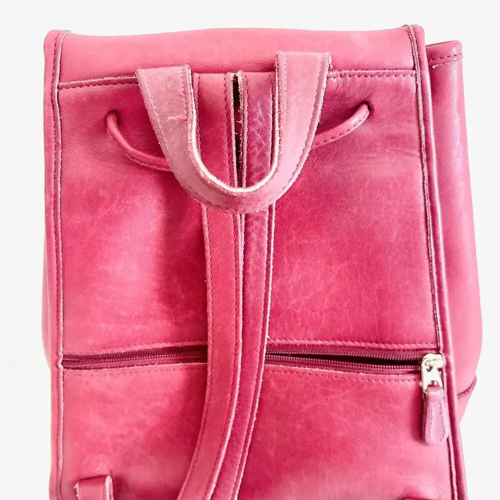 VINTAGE COACH LEATHER DAYPACK BACKPACK - RED